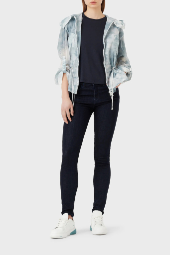 Emporio Armani Sırt Baskılı Pamuklu Loose Fit Bisiklet Yaka Bayan T Shirt 3R2T8Q 2JTAZ F910 LACİVERT - 2