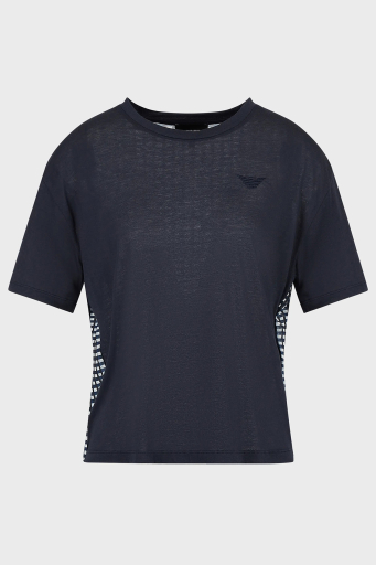 Emporio Armani Sırt Baskılı Pamuklu Loose Fit Bisiklet Yaka Bayan T Shirt 3R2T8Q 2JTAZ F910 LACİVERT - 10