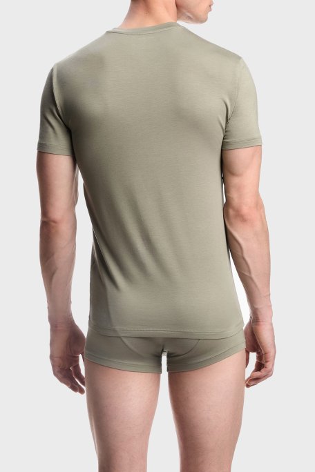 Emporio Armani Slim Fit Bisiklet Yaka Logolu 2 Pack Erkek T Shirt EM001849 AF10787 M7003 SİYAH-HAKİ - 6
