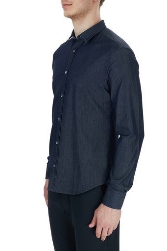 Emporio Armani Slim Fit Düz Yaka % 100 Pamuk Erkek Gömlek 6H1C03 1DG5Z 0941 LACİVERT - 3