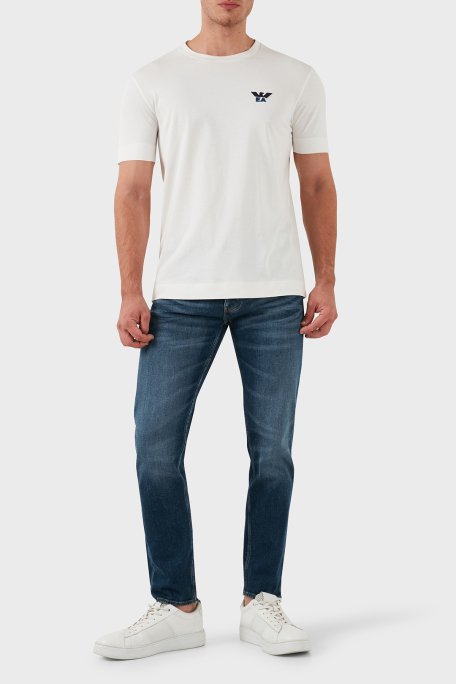 Emporio Armani Slim Fit Pamuklu Bisiklet Yaka Erkek T Shirt 6D1TM1 1JOCZ 01B8 BEYAZ - 2