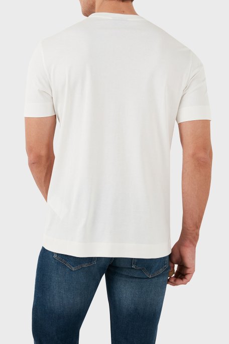 Emporio Armani Slim Fit Pamuklu Bisiklet Yaka Erkek T Shirt 6D1TM1 1JOCZ 01B8 BEYAZ - 3