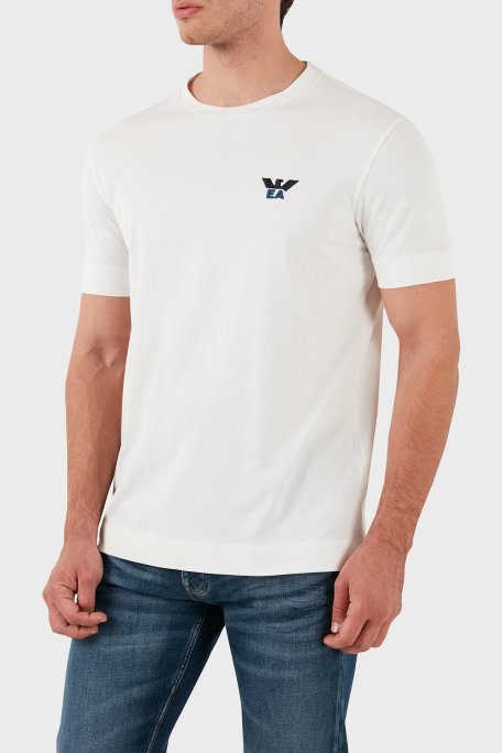 Emporio Armani Slim Fit Pamuklu Bisiklet Yaka Erkek T Shirt 6D1TM1 1JOCZ 01B8 BEYAZ - 5