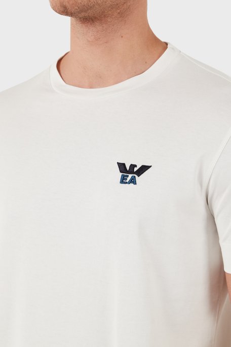 Emporio Armani Slim Fit Pamuklu Bisiklet Yaka Erkek T Shirt 6D1TM1 1JOCZ 01B8 BEYAZ - 6