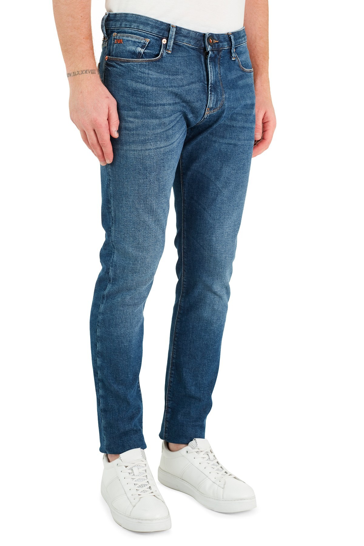 Emporio Armani Slim Fit Pamuklu J06 Jeans Erkek Kot Pantolon 3K1J06 1DY0Z 0942 LACİVERT