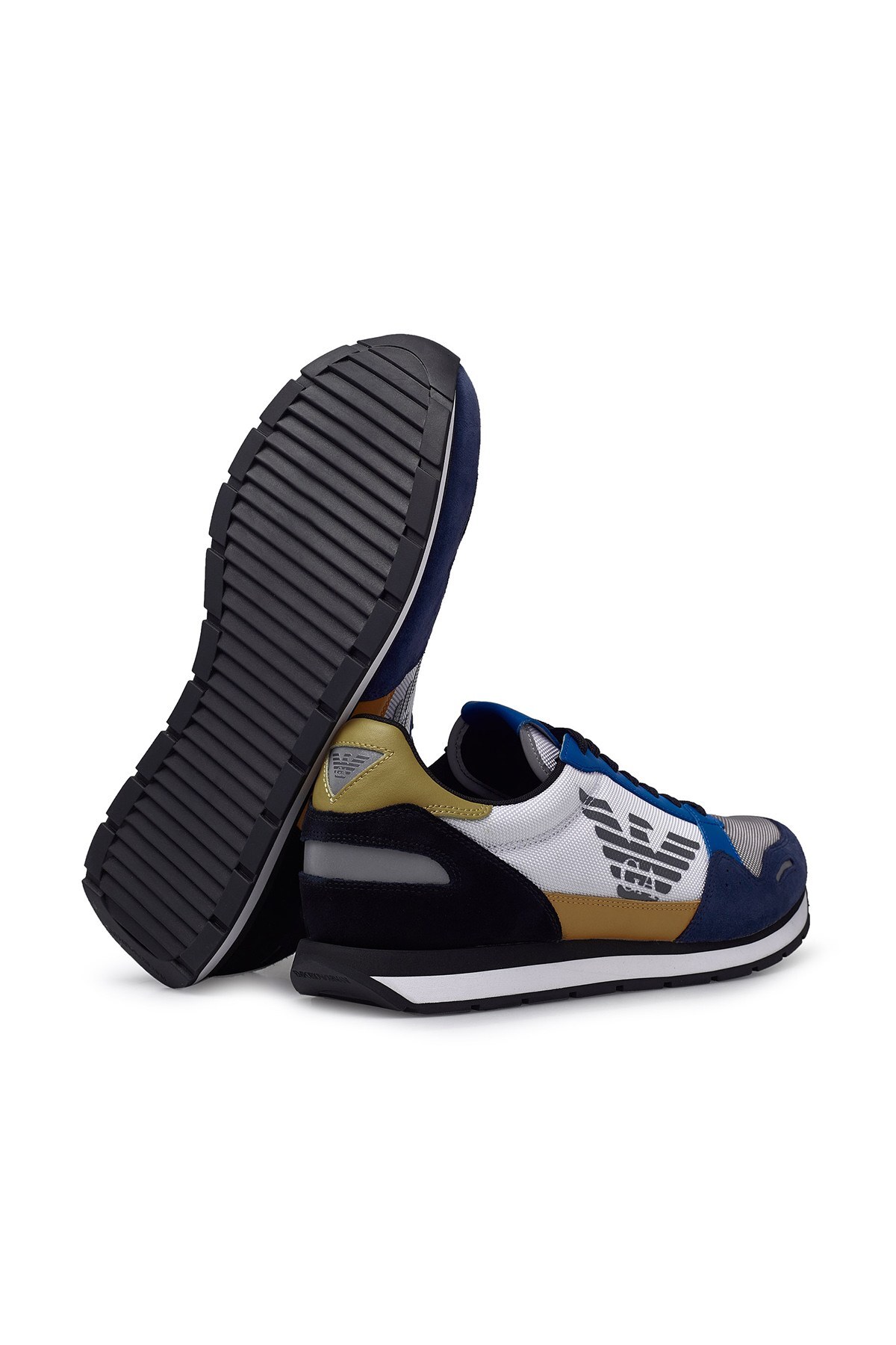 Emporio Armani Sneaker Erkek Ayakkabı X4X215 XM561 N235 SİYAH-MAVİ