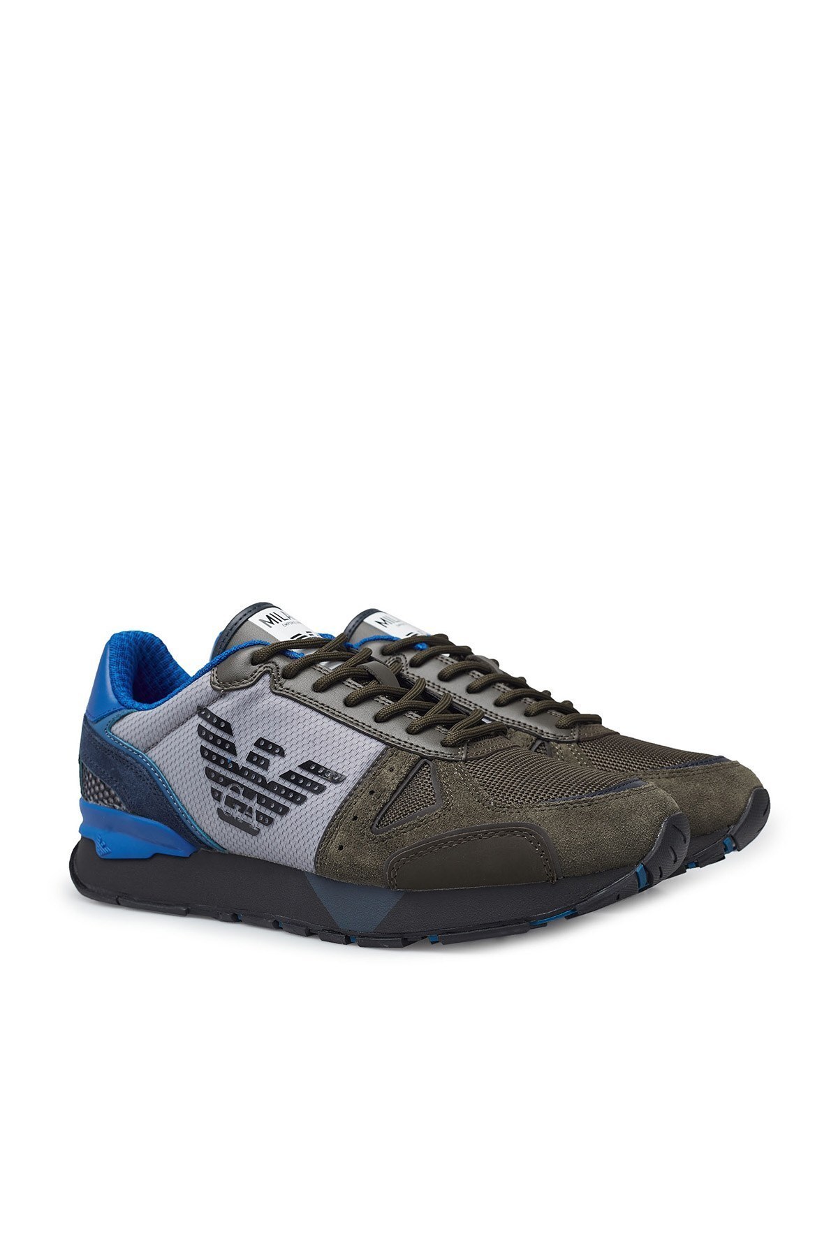 Emporio Armani Sneaker Erkek Ayakkabı X4X289 XM499 N017 KAHVE-MAVİ