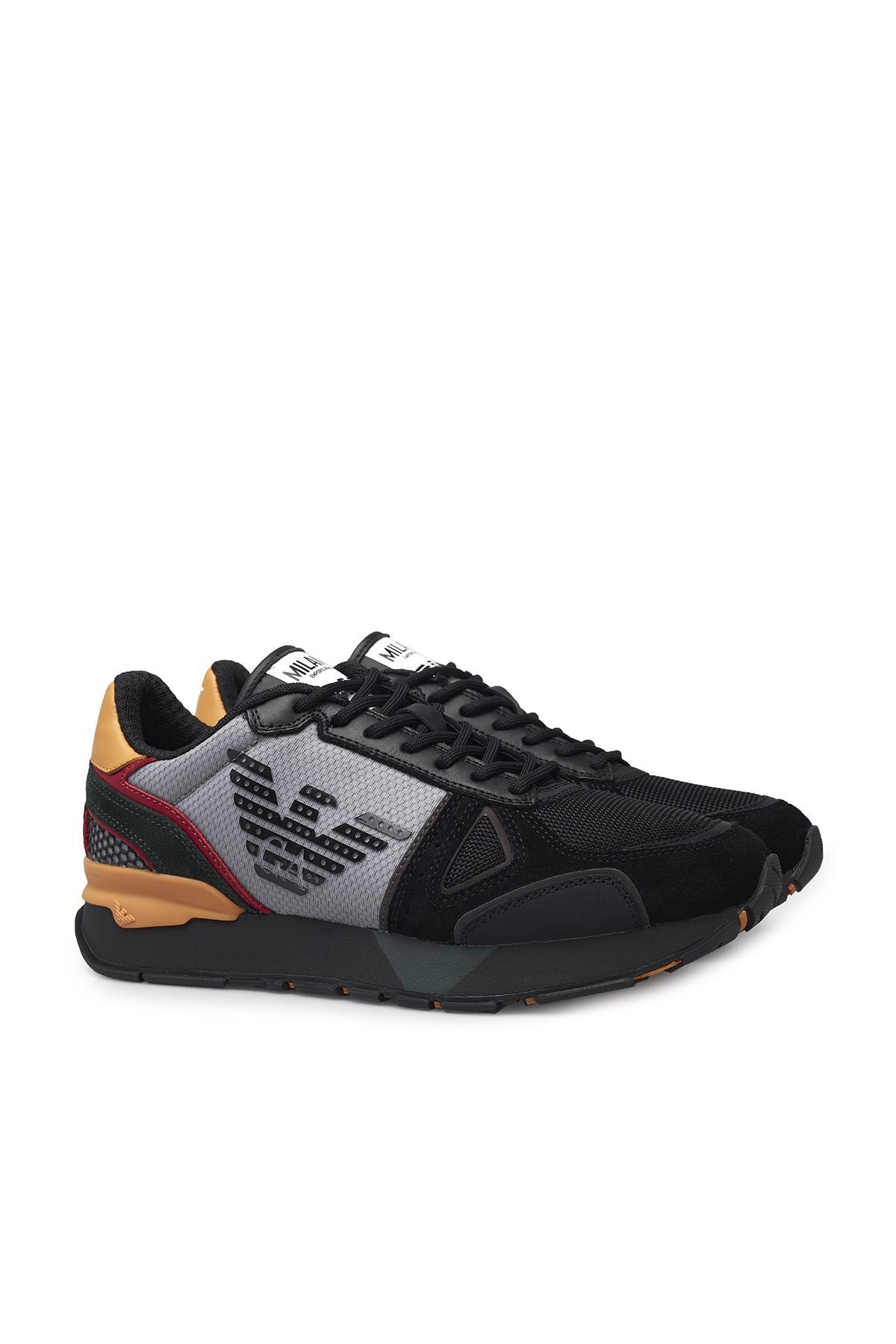 Emporio Armani Sneaker Erkek Ayakkabı X4X289 XM499 N018 SİYAH-SARI