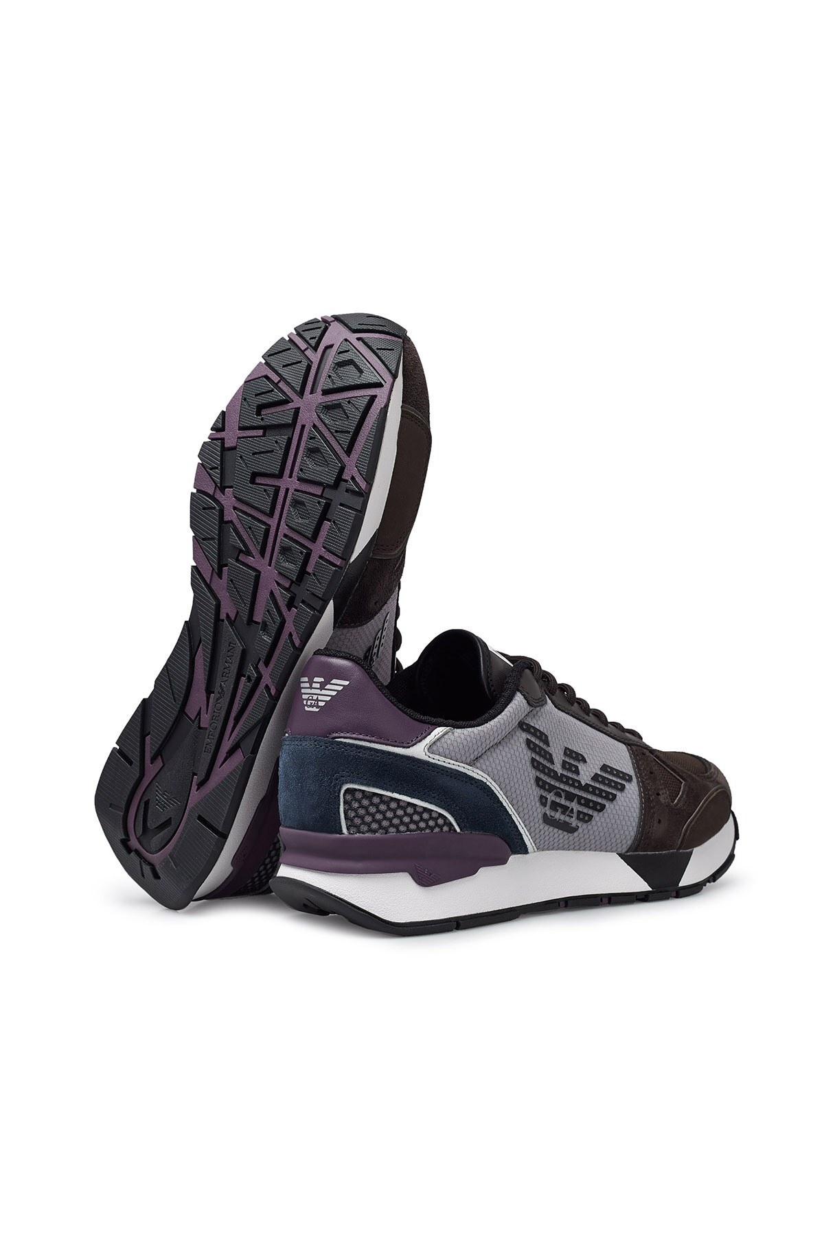 Emporio Armani Sneaker Erkek Ayakkabı X4X289 XM499 N022 KAHVE-GRİ
