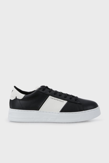 Emporio Armani Logolu Sneaker Erkek Ayakkabı X4X570 XN010 Q475 SİYAH-BEYAZ - 6