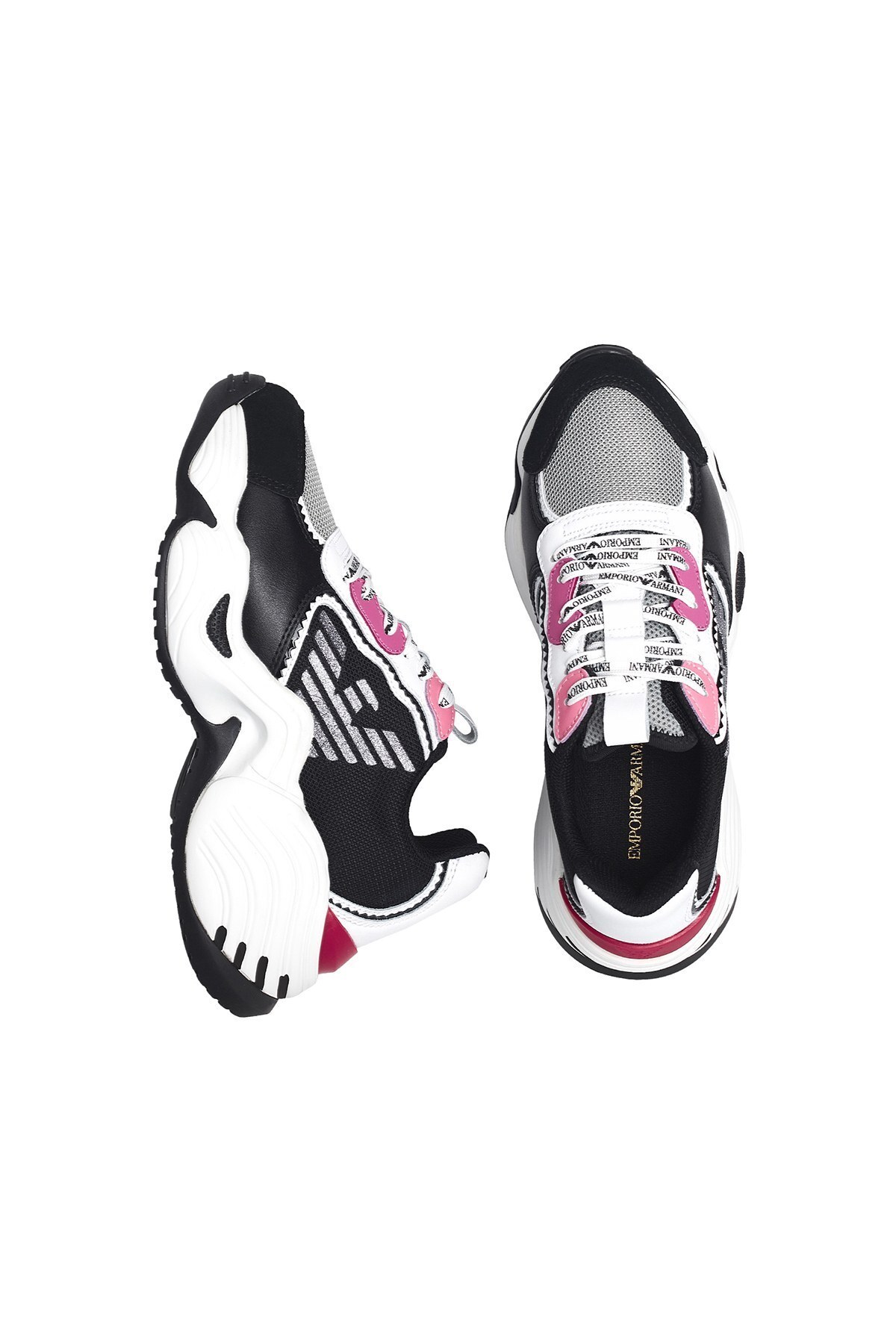 Emporio Armani Sneaker Bayan Ayakkabı S X3X115 XM509 N107 SİYAH-BEYAZ