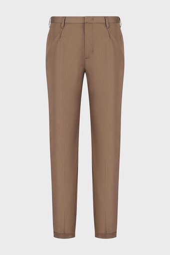 Emporio Armani Streç Normal Bel Düz Paça Slim Fit Erkek Pantolon 3R1PF4 1NSEZ 0440 TOPRAK - 2