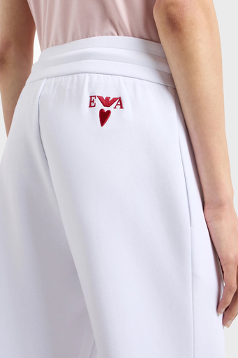 Emporio Armani Streç Pamuklu İşlemeli Comfort Fit Yüksek Bel Bayan Pantolon EW000200 AF10002 U0002 BEYAZ - 4