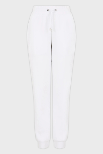Emporio Armani Streç Pamuklu İşlemeli Comfort Fit Yüksek Bel Bayan Pantolon EW000200 AF10002 U0002 BEYAZ - 5