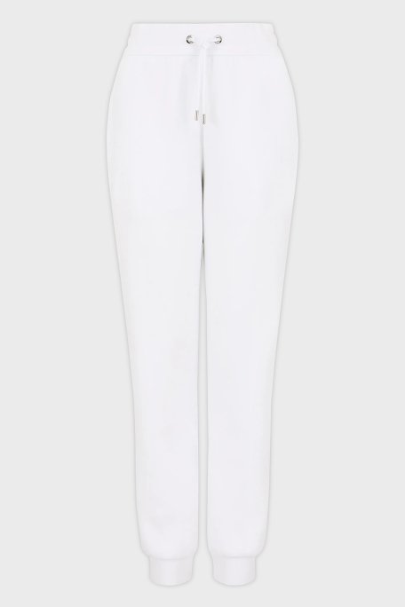 Emporio Armani Streç Pamuklu İşlemeli Comfort Fit Yüksek Bel Bayan Pantolon EW000200 AF10002 U0002 BEYAZ - 5