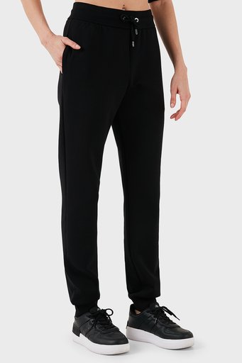 Emporio Armani Streç Pamuklu İşlemeli Comfort Fit Yüksek Bel Bayan Pantolon EW000200 AF10002 UC001 SİYAH - 3