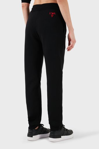 Emporio Armani Streç Pamuklu İşlemeli Comfort Fit Yüksek Bel Bayan Pantolon EW000200 AF10002 UC001 SİYAH - 4