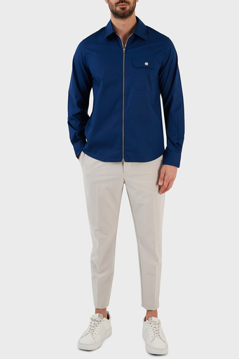 Emporio Armani Streç Pamuklu Loose Fit Fermuarlı Erkek Gömlek 3R1CQ1 1K01Z 0862 SAKS - 5