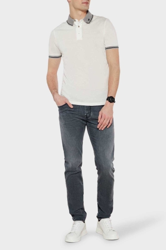 Emporio Armani Streç Pamuklu Regular Fit Düğmeli Erkek Polo Yaka T Shirt EM000852 AF12955 F0067 BEYAZ - 3