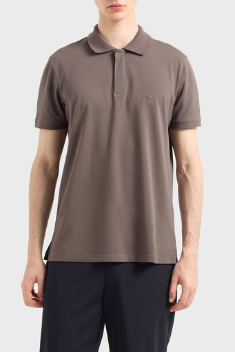 Emporio Armani Streç Pamuklu Regular Fit Düğmeli Erkek Polo Yaka T Shirt EM001146 AF13742 U6200 KAHVE - 1