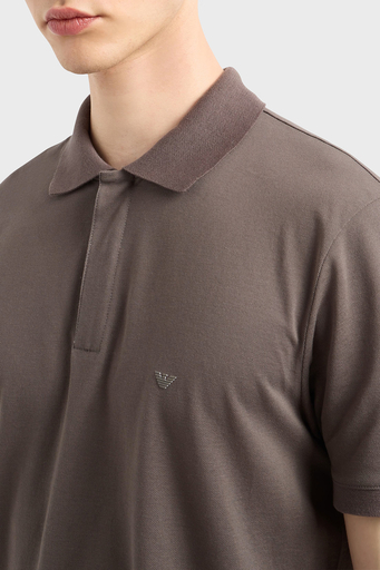 Emporio Armani Streç Pamuklu Regular Fit Düğmeli Erkek Polo Yaka T Shirt EM001146 AF13742 U6200 KAHVE - 3