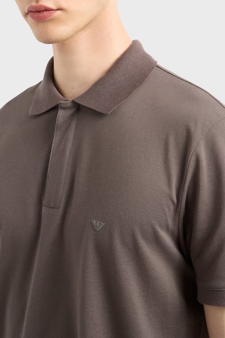 Emporio Armani Streç Pamuklu Regular Fit Fermuarlı Erkek Polo Yaka T Shirt EM001146 AF13742 U6200 KAHVE - 6