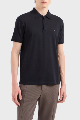 Emporio Armani Streç Pamuklu Regular Fit Düğmeli Erkek Polo Yaka T Shirt EM001146 AF13742 UB118 LACİVERT - 1