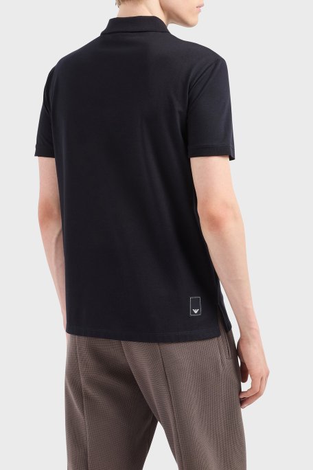 Emporio Armani Streç Pamuklu Regular Fit Düğmeli Erkek Polo Yaka T Shirt EM001146 AF13742 UB118 LACİVERT - 3