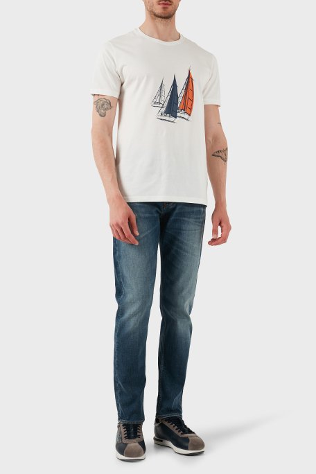 Emporio Armani Streç Pamuklu Regular Fit Normal Bel Düz Paça Jeans Erkek Kot Pantolon EM000668 AF13279 MB002 LACİVERT - 2
