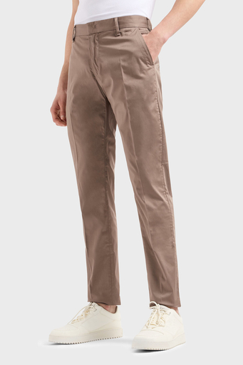 Emporio Armani Streç Pamuklu Regular Fit Yüksek Bel Düz Paça Kumaş Erkek Pantolon 8N1P15 1NJ7Z 0144 BEJ - 1