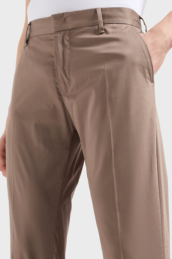 Emporio Armani Streç Pamuklu Regular Fit Yüksek Bel Düz Paça Kumaş Erkek Pantolon 8N1P15 1NJ7Z 0144 BEJ - 3