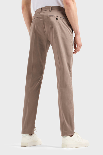 Emporio Armani Streç Pamuklu Regular Fit Yüksek Bel Düz Paça Kumaş Erkek Pantolon 8N1P15 1NJ7Z 0144 BEJ - 4