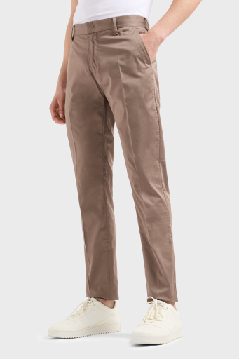 Emporio Armani Streç Pamuklu Regular Fit Yüksek Bel Düz Paça Kumaş Erkek Pantolon 8N1P15 1NJ7Z 0144 BEJ - 6