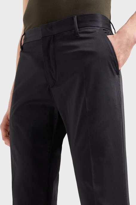 Emporio Armani Streç Pamuklu Regular Fit Yüksek Bel Düz Paça Kumaş Erkek Pantolon 8N1P15 1NJ7Z 0999 SİYAH - 3