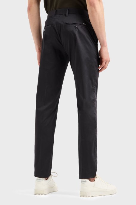 Emporio Armani Streç Pamuklu Regular Fit Yüksek Bel Düz Paça Kumaş Erkek Pantolon 8N1P15 1NJ7Z 0999 SİYAH - 5