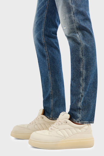 Emporio Armani Streç Pamuklu Slim Fit Düşük Bel Dar Paça Jeans Erkek Kot Pantolon EM000121 AF13281 MB002 LACİVERT - 4