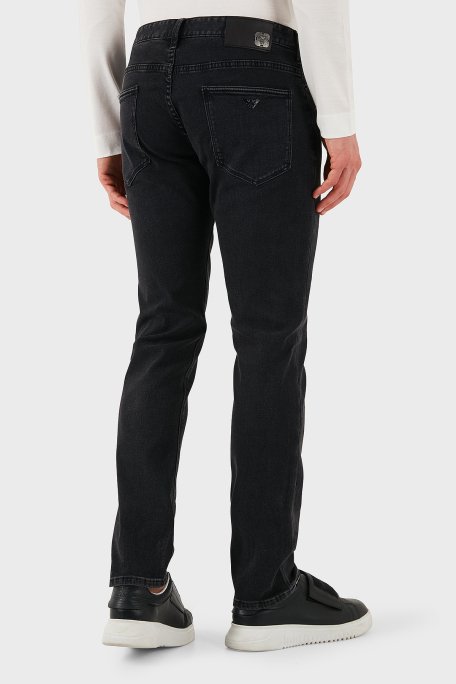 Emporio Armani Streç Pamuklu Slim Fit Düşük Bel Dar Paça Jeans Erkek Kot Pantolon EM000121 AF14867 M8001 GRİ - 6