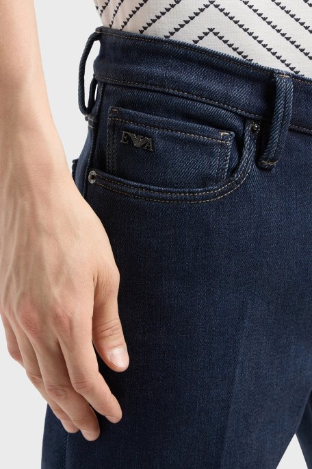 Emporio Armani Streç Pamuklu Slim Fit Normal Bel Düz Paça Jeans Erkek Kot Pantolon 6D1J75 1DTRZ 0941 LACİVERT - 4