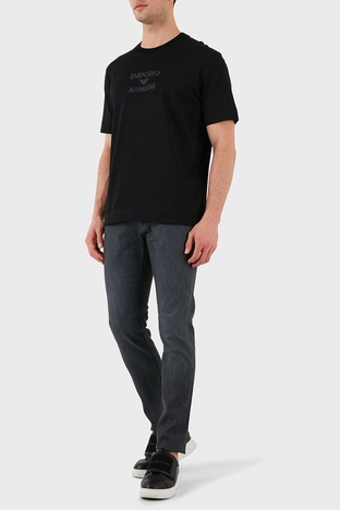 Emporio Armani - Emporio Armani Streç Pamuklu Slim Fit Normal Bel Düz Paça Jeans Erkek Kot Pantolon EM000121 AF14118 M8001 GRİ (1)