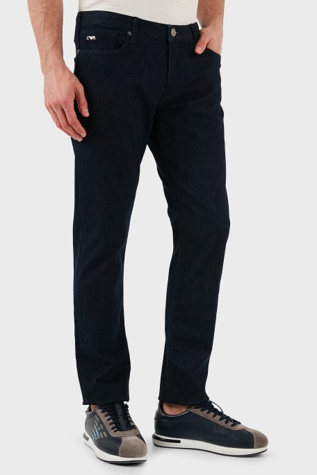 Emporio Armani Streç Pamuklu Slim Fit Normal Bel Düz Paça Jeans Erkek Kot Pantolon EM000121 AF14121 MB001 LACİVERT - 10