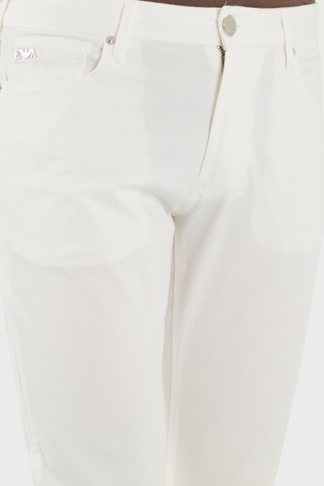 Emporio Armani Streç Pamuklu Slim Fit Normal Bel Düz Paça Jeans Erkek Kot Pantolon EM000121 AF14123 U0003 BEYAZ - 11