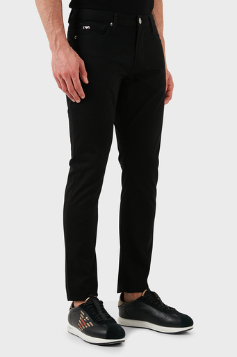 Emporio Armani Streç Pamuklu Slim Fit Normal Bel Düz Paça Jeans Erkek Kot Pantolon EM000121 AF14123 UC001 SİYAH - 2