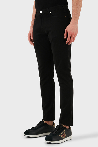Emporio Armani Streç Pamuklu Slim Fit Normal Bel Düz Paça Jeans Erkek Kot Pantolon EM000121 AF14123 UC001 SİYAH - 4