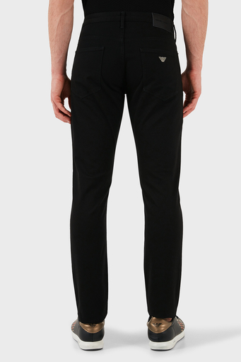 Emporio Armani Streç Pamuklu Slim Fit Normal Bel Düz Paça Jeans Erkek Kot Pantolon EM000121 AF14123 UC001 SİYAH - 6