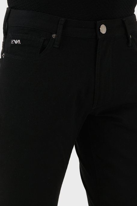 Emporio Armani Streç Pamuklu Slim Fit Normal Bel Düz Paça Jeans Erkek Kot Pantolon EM000121 AF14123 UC001 SİYAH - 5