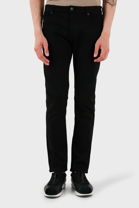 Emporio Armani Streç Pamuklu Slim Fit Normal Bel Düz Paça Jeans Erkek Kot Pantolon EM000121 AF15954 MC002 SİYAH - 1