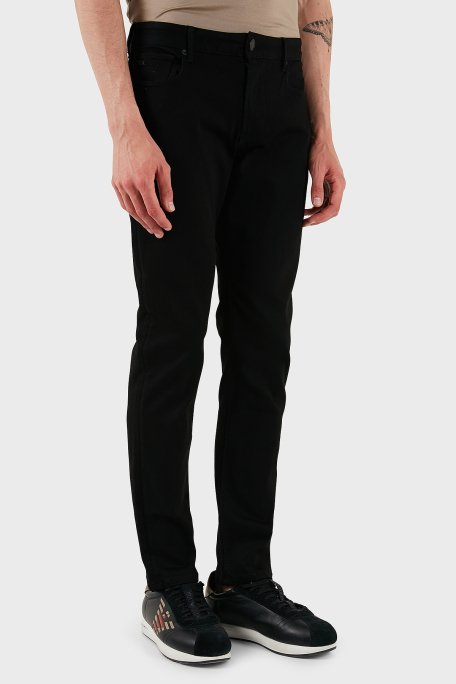 Emporio Armani Streç Pamuklu Slim Fit Normal Bel Düz Paça Jeans Erkek Kot Pantolon EM000121 AF15954 MC002 SİYAH - 4