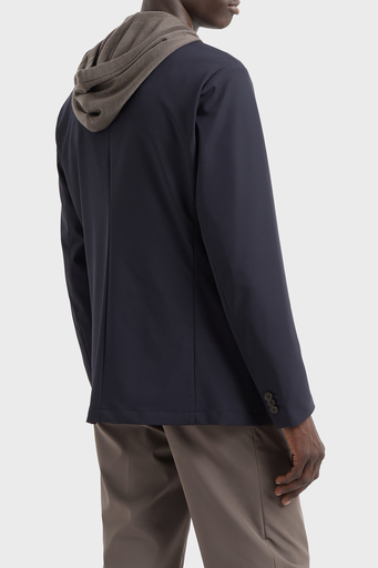 Emporio Armani Streç Regular Fit Apaş Yaka Blazer Erkek Ceket EM001012 AF10047 UB118 LACİVERT - 2