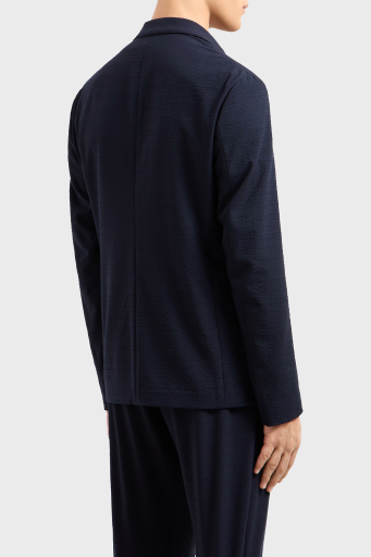 Emporio Armani Streç Regular Fit Apaş Yaka Klasik Erkek Ceket EM000069 TE13603 UB109 LACİVERT - 2
