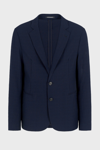 Emporio Armani Streç Regular Fit Apaş Yaka Klasik Erkek Ceket EM000069 TE13603 UB109 LACİVERT - 5